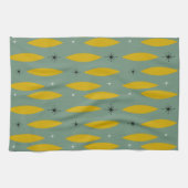 Middeleeuwse moderne ovalen, Starbursts, Gold op B Theedoek (Horizontaal)