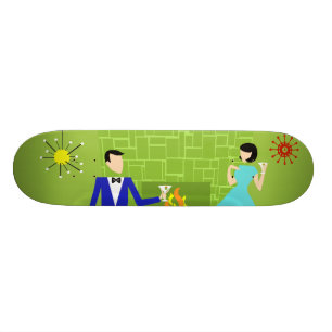 Middeleeuwse moderne paarse skateboard