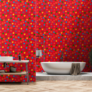 Middeleeuwse moderne polka dot rode peel en stick behang