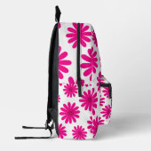 Middeleeuwse moderne retro roze bloemige madeliefj bedrukte rugzak (Links)