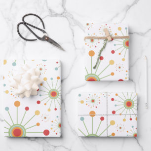 Middeleeuwse moderne retroactieve 1970's geïnspire inpakpapier vel