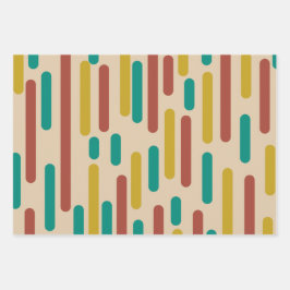 Middeleeuwse Moderne Retrostrips in middelmatige k Inpakpapier Vel