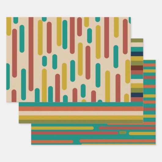 Middeleeuwse Moderne Retrostrips in middelmatige k Inpakpapier Vel (Set)