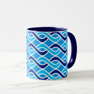 Middeleeuwse moderne ribbons, marineblauw en licht mok