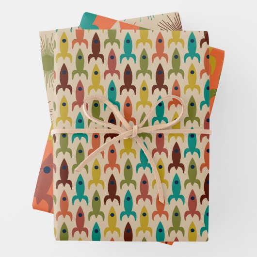 Middeleeuwse moderne ruimtetijdpatronen inpakpapier vel (In situ)