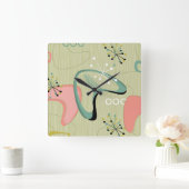  middeleeuwse moderne Spoetnik roze Groen Vierkante Klok (Huis)