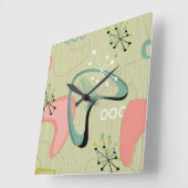  middeleeuwse moderne Spoetnik roze Groen Vierkante Klok (Hoek)