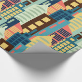 Middeleeuwse moderne stad cadeaupapier (Hoek)