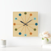 Middeleeuwse moderne Starburst Retrokklok Vierkante Klok (Huis)