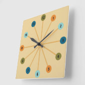 Middeleeuwse moderne Starburst Retrokklok Vierkante Klok (Hoek)