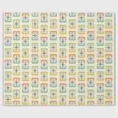 Middeleeuwse moderne starburst schalen cadeaupapier (Vlak)