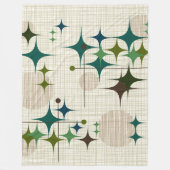 Middeleeuwse moderne Starbursts en Wereldbollen Fleece Deken (Voorkant)