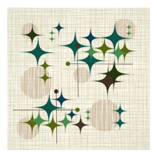 Middeleeuwse moderne Starbursts en Wereldbollen Foto Afdruk