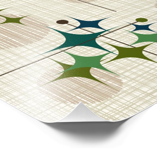 Middeleeuwse moderne Starbursts en Wereldbollen Foto Afdruk (Hoek)