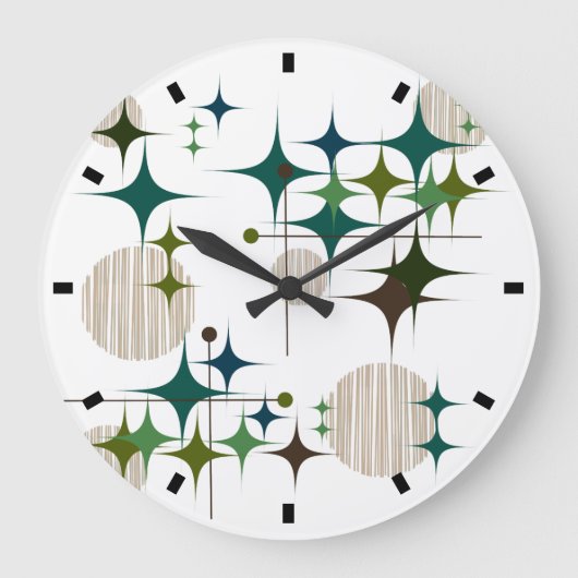 Middeleeuwse moderne Starbursts en Wereldbollen Grote Klok (Voorkant)