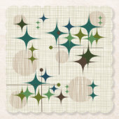 Middeleeuwse moderne Starbursts en Wereldbollen Kartonnen Onderzetters (Voorkant)