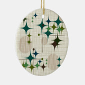 Middeleeuwse moderne Starbursts en Wereldbollen Keramisch Ornament (Rechts)