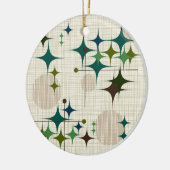 Middeleeuwse moderne Starbursts en Wereldbollen Keramisch Ornament (Links)