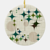 Middeleeuwse moderne Starbursts en Wereldbollen Keramisch Ornament (Achterkant)