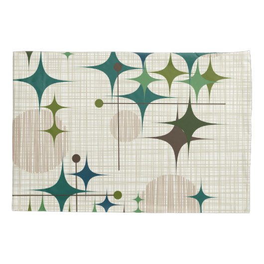 Middeleeuwse moderne Starbursts en Wereldbollen Kussensloop (Achterkant-Links)