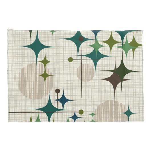 Middeleeuwse moderne Starbursts en Wereldbollen Kussensloop (Achterkant-Rechts)