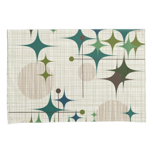 Middeleeuwse moderne Starbursts en Wereldbollen Kussensloop (Voorkant-Rechts)