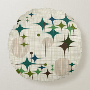 Middeleeuwse moderne Starbursts en Wereldbollen Rond Kussen