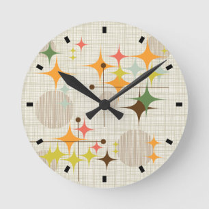 Middeleeuwse moderne Starbursts en Wereldbollen Ronde Klok