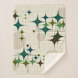 Middeleeuwse moderne Starbursts en Wereldbollen Sherpa Deken