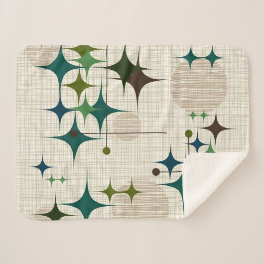 Middeleeuwse moderne Starbursts en Wereldbollen Sherpa Deken (Voorkant (horizontaal))