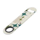 Middeleeuwse moderne Starbursts en Wereldbollen Speed Flessenopener (Voorkant Gekanteld)