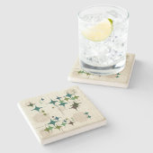 Middeleeuwse moderne Starbursts en Wereldbollen Stenen Onderzetter (Zijkant)