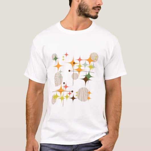 Middeleeuwse moderne Starbursts en Wereldbollen T-shirt (Voorkant)