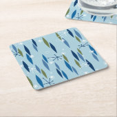 Middeleeuwse Moderne stijl Blauw en Groene Starbur Kartonnen Onderzetters (Schuin)