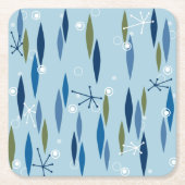 Middeleeuwse Moderne stijl Blauw en Groene Starbur Kartonnen Onderzetters (Voorkant)