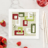 Middeleeuwse moderne stijl groene en rode sputnik servet (Insitu)