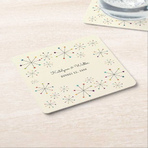 Middeleeuwse moderne,  stijl van retro kartonnen onderzetters