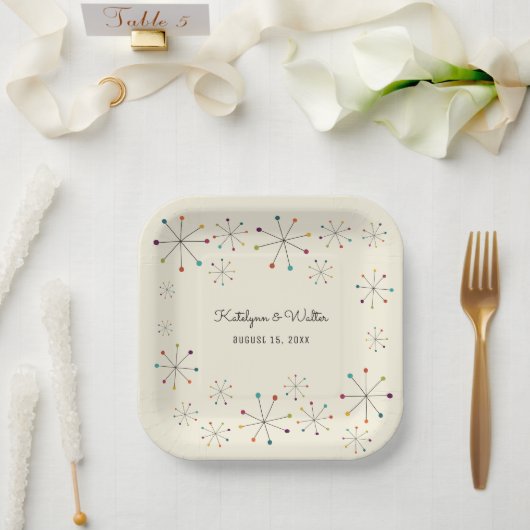 Middeleeuwse moderne, stijl van retro papieren bordje (Huwelijk)