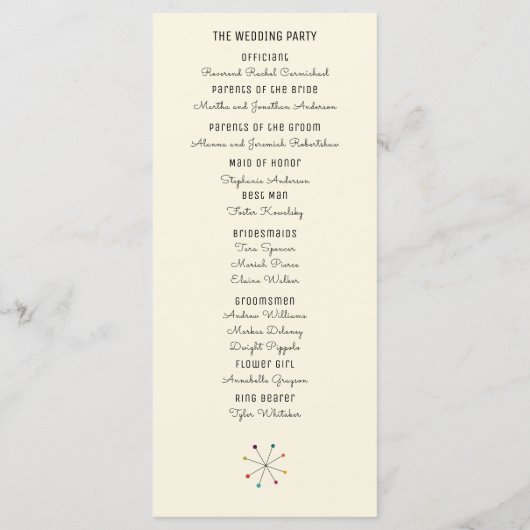 Middeleeuwse moderne,  stijl van retro programmakaart (Achterkant)