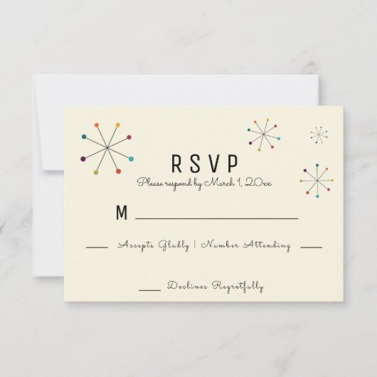 Middeleeuwse moderne, stijl van retro RSVP kaartje (Voorkant)