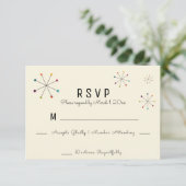 Middeleeuwse moderne,  stijl van retro RSVP kaartje (Staand voorkant)