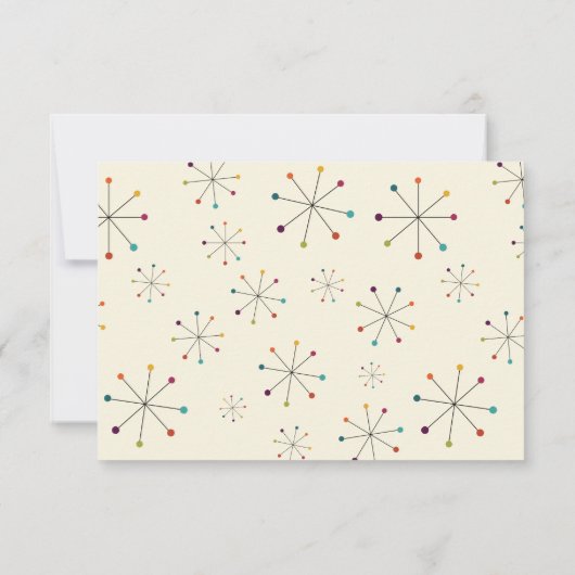 Middeleeuwse moderne, stijl van retro RSVP kaartje (Achterkant)