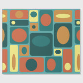 Middeleeuwse moderne turkooisrechthoeken cadeaupapier (Vlak)