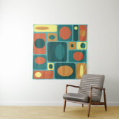 Middeleeuwse moderne turkooisrechthoeken wandkleed (In Situ (horizontaal))