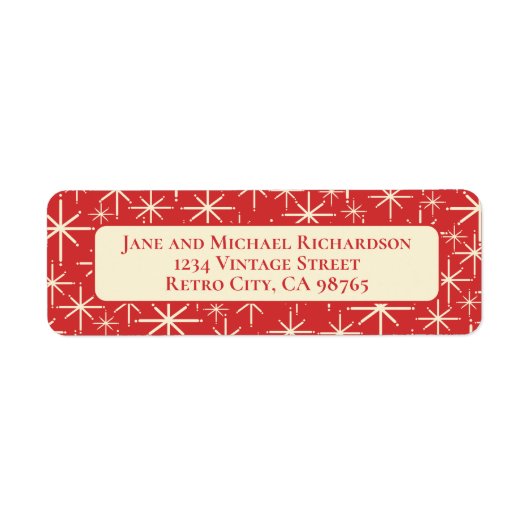 Middeleeuwse moderne twinkelende atoomsterren Retr Etiket (Voorkant)