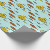 Middeleeuwse moderne vis atoomtijdperk Blauwe Aang Cadeaupapier (Hoek)