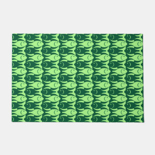 Middeleeuwse moderne vis, Emerald en Lime Green Deurmat