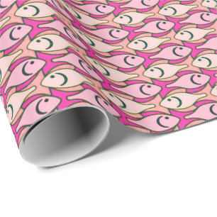 Middeleeuwse moderne vis, koraalschoppen cadeaupapier