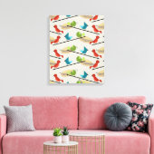 Middeleeuwse moderne vogels canvas afdruk (Insitu (Woonkamer))