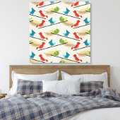 Middeleeuwse moderne vogels canvas afdruk (Insitu (Slaapkamer))